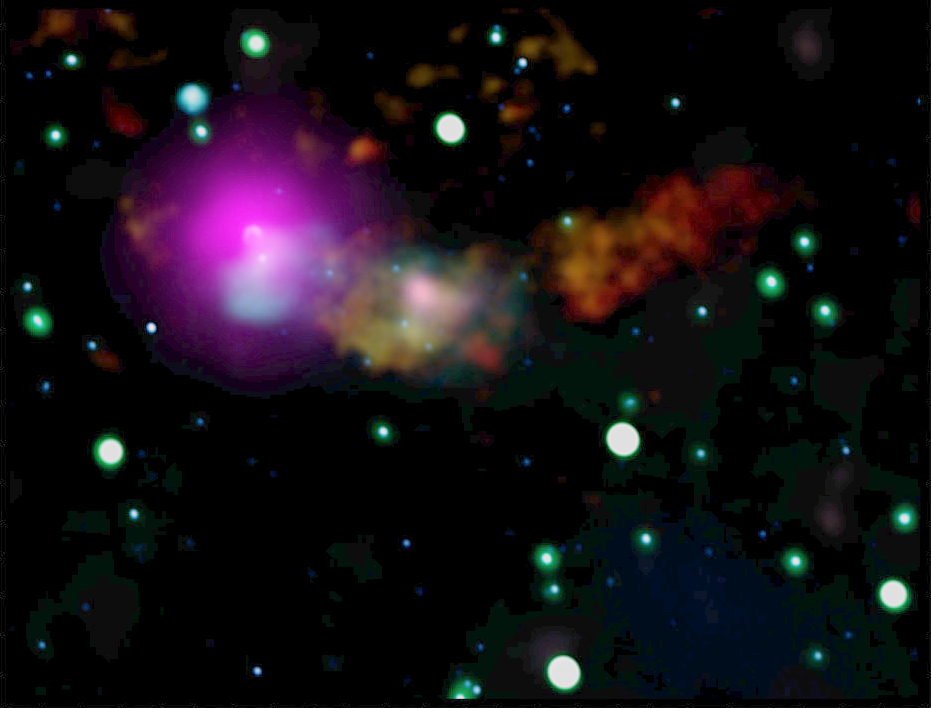 cosmic nebula with a bright spot